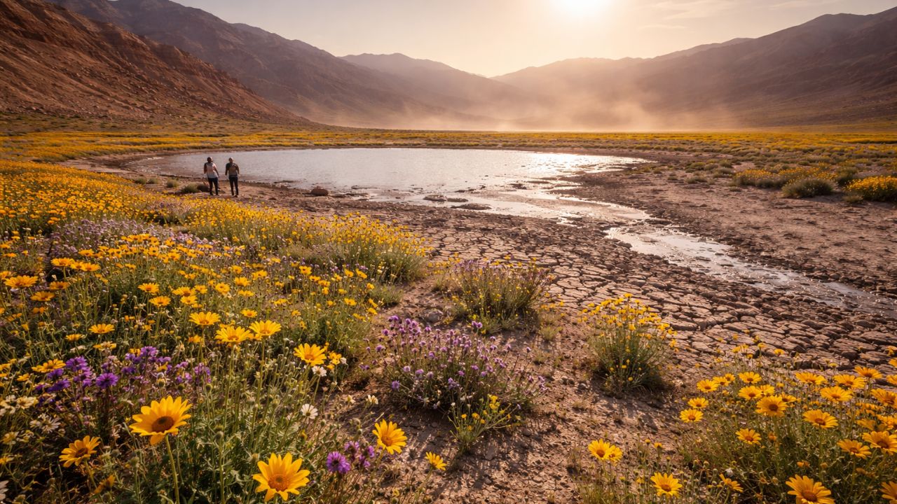 Death Valley’s Rare Superbloom Fades Quickly as 100°F Heatwave Dries Up Temporary Lake – Latest Update