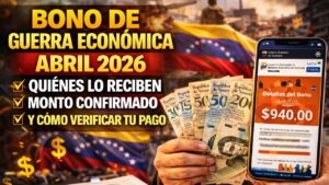Bono de Guerra Económica abril 2026: quiénes lo reciben, monto confirmado y cómo verificar tu pago